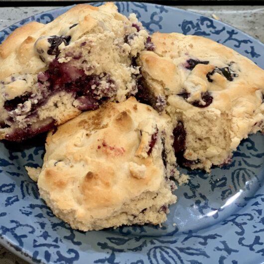 Flakey Blueberry Buttermilk Biscuits