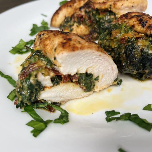 Cheesy Spinach Stuffed Chicken Breasts